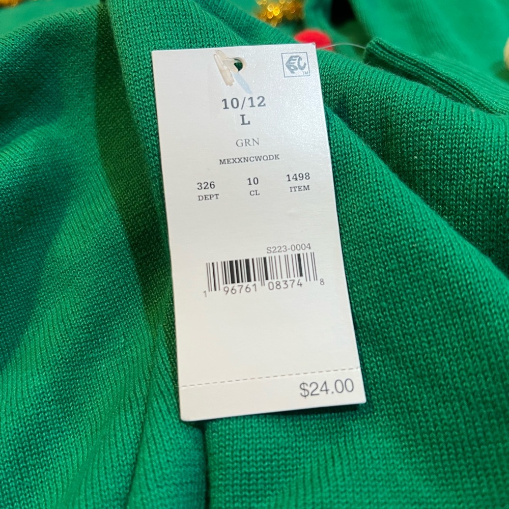 Christmas dress color Green with Candy Cane Details - Picture 3 of 4